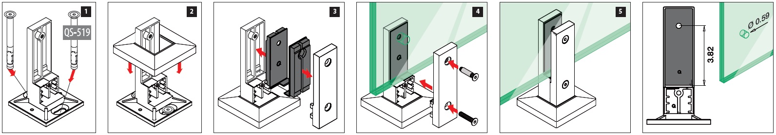 rectangular floor clamp install
